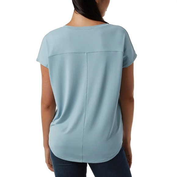 32 Degrees Cool Women's Soft Luxe Short Sleeve V-Neck Top, XXL Blue - Picture 6 of 14